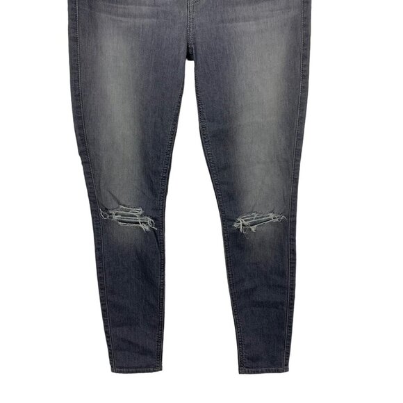 7 For All Mankind Ankle Guinevere Gray Distressed Skinny Jeans 24 - Picture 3 of 7